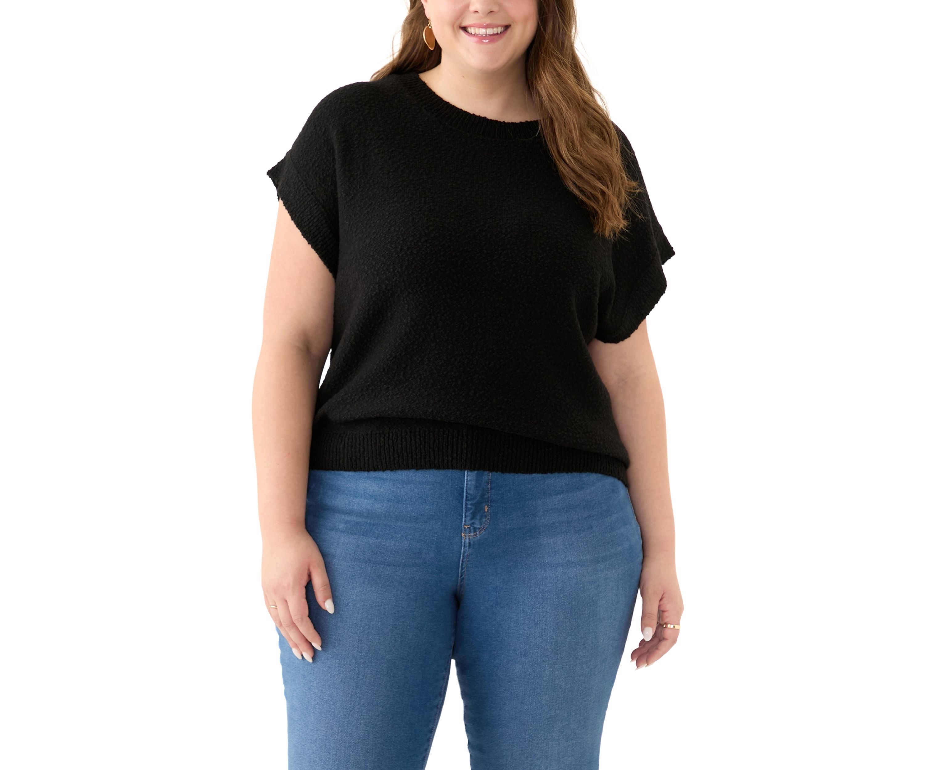 Womens Short Sleeve Dolman Sweater