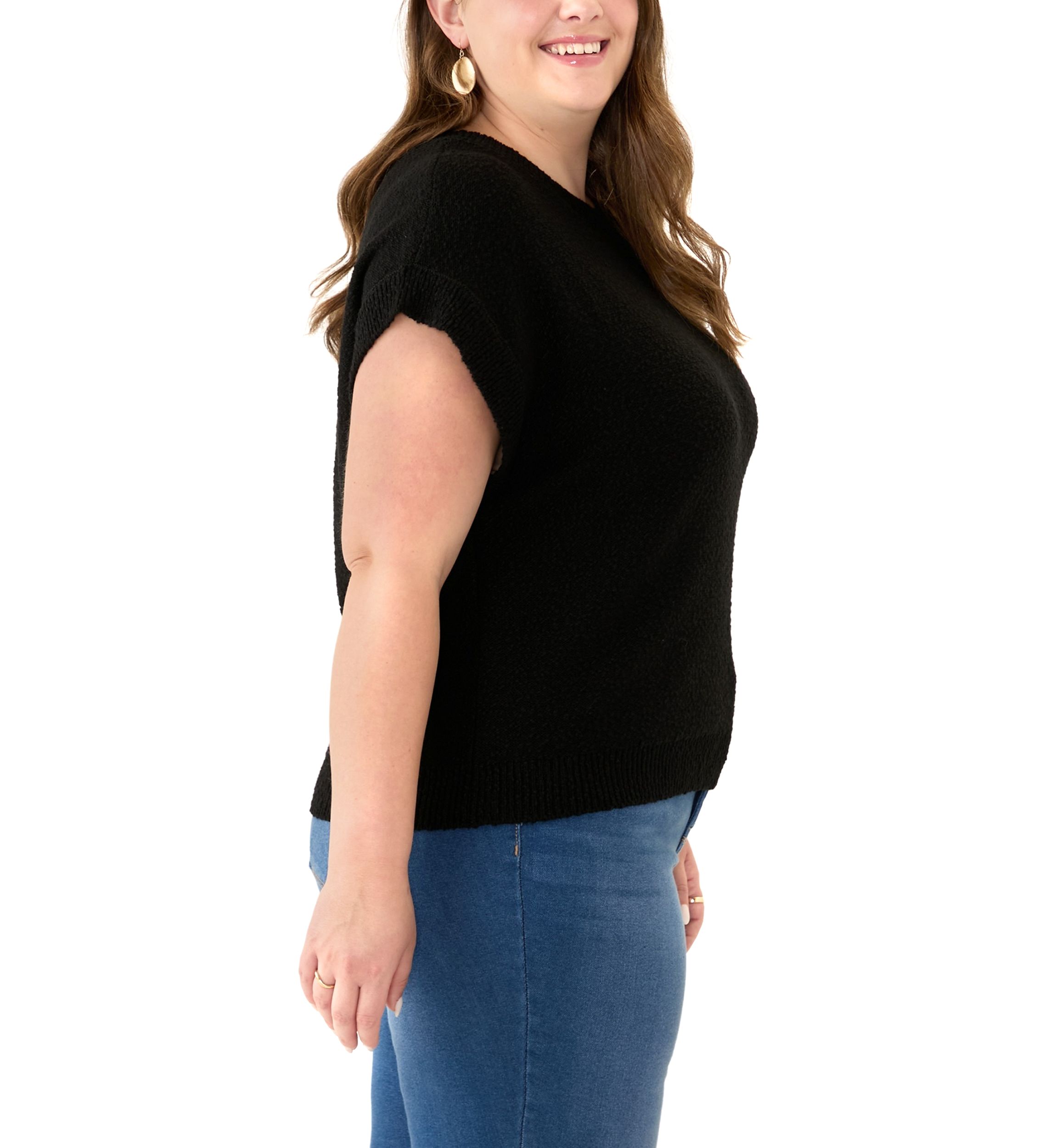 Womens Short Sleeve Dolman Sweater