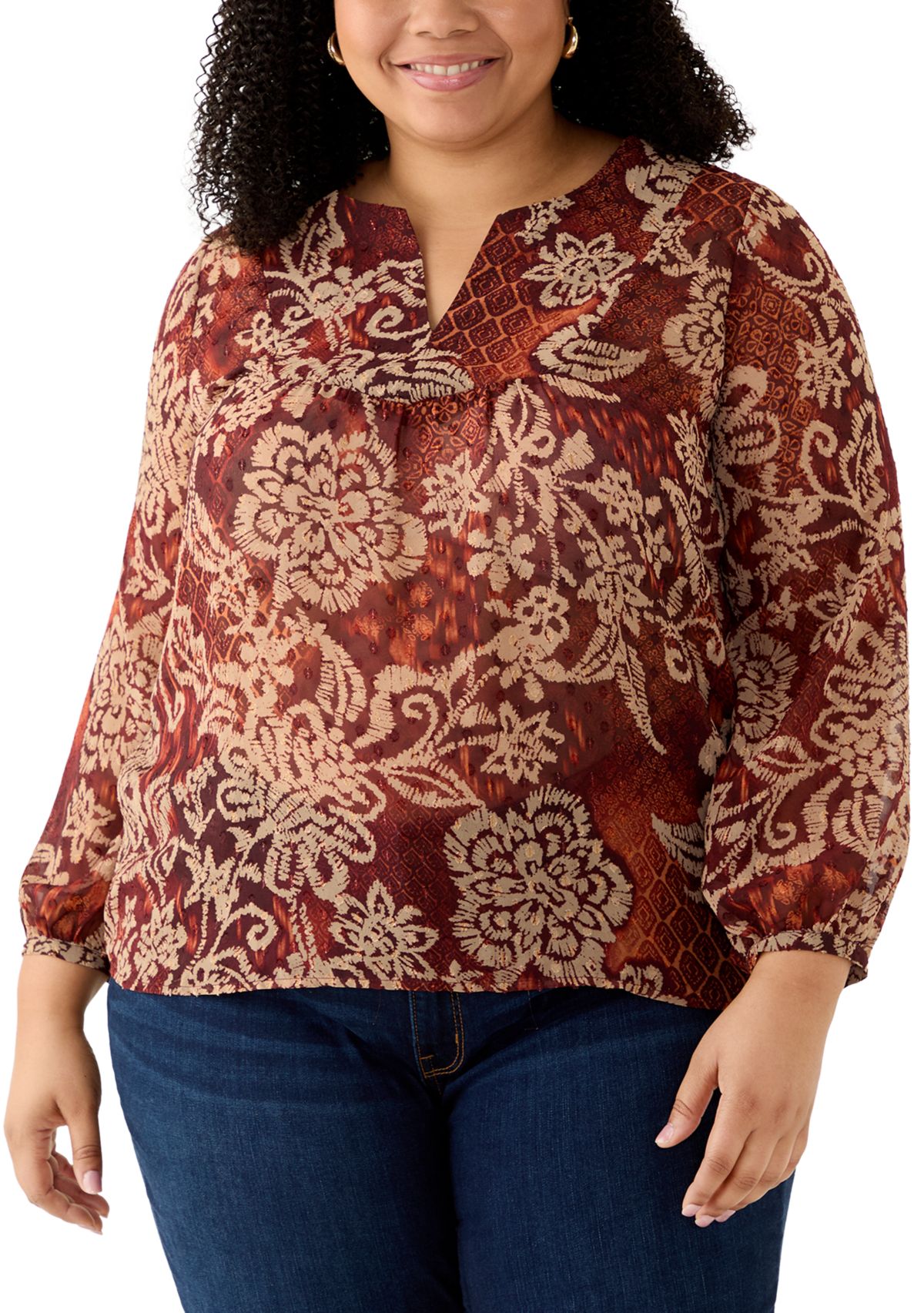 Womens Printed Woven Blouse