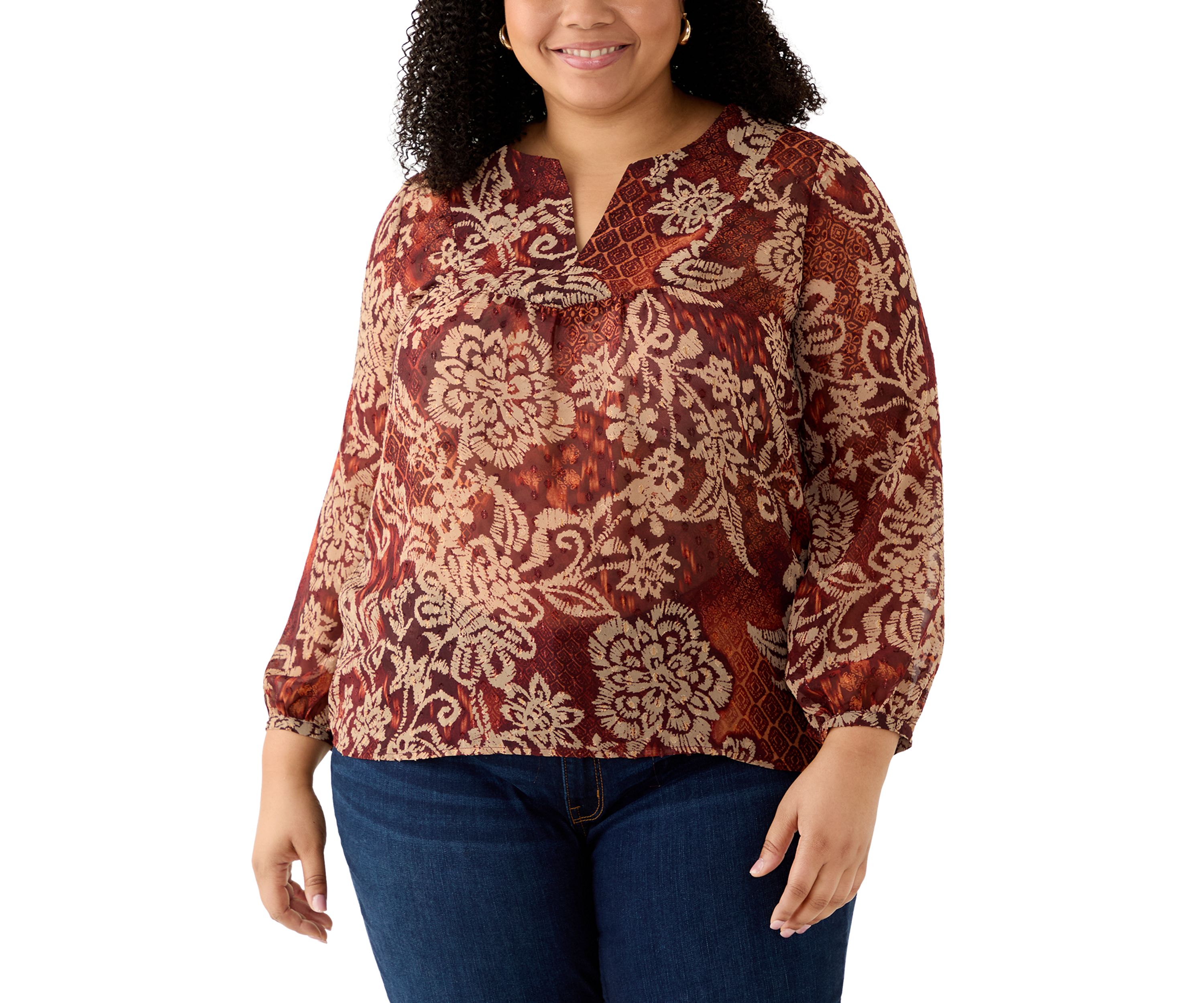 Womens Printed Woven Blouse