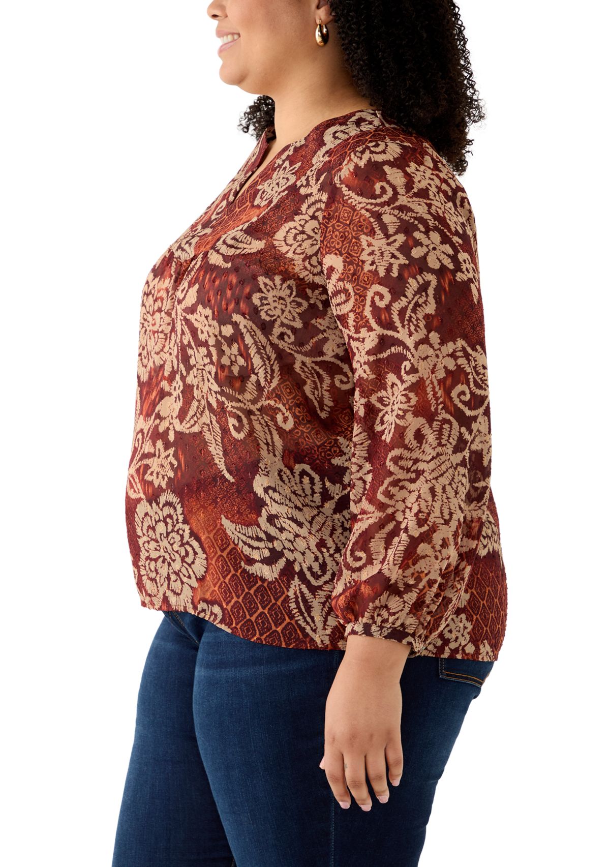 Womens Printed Woven Blouse