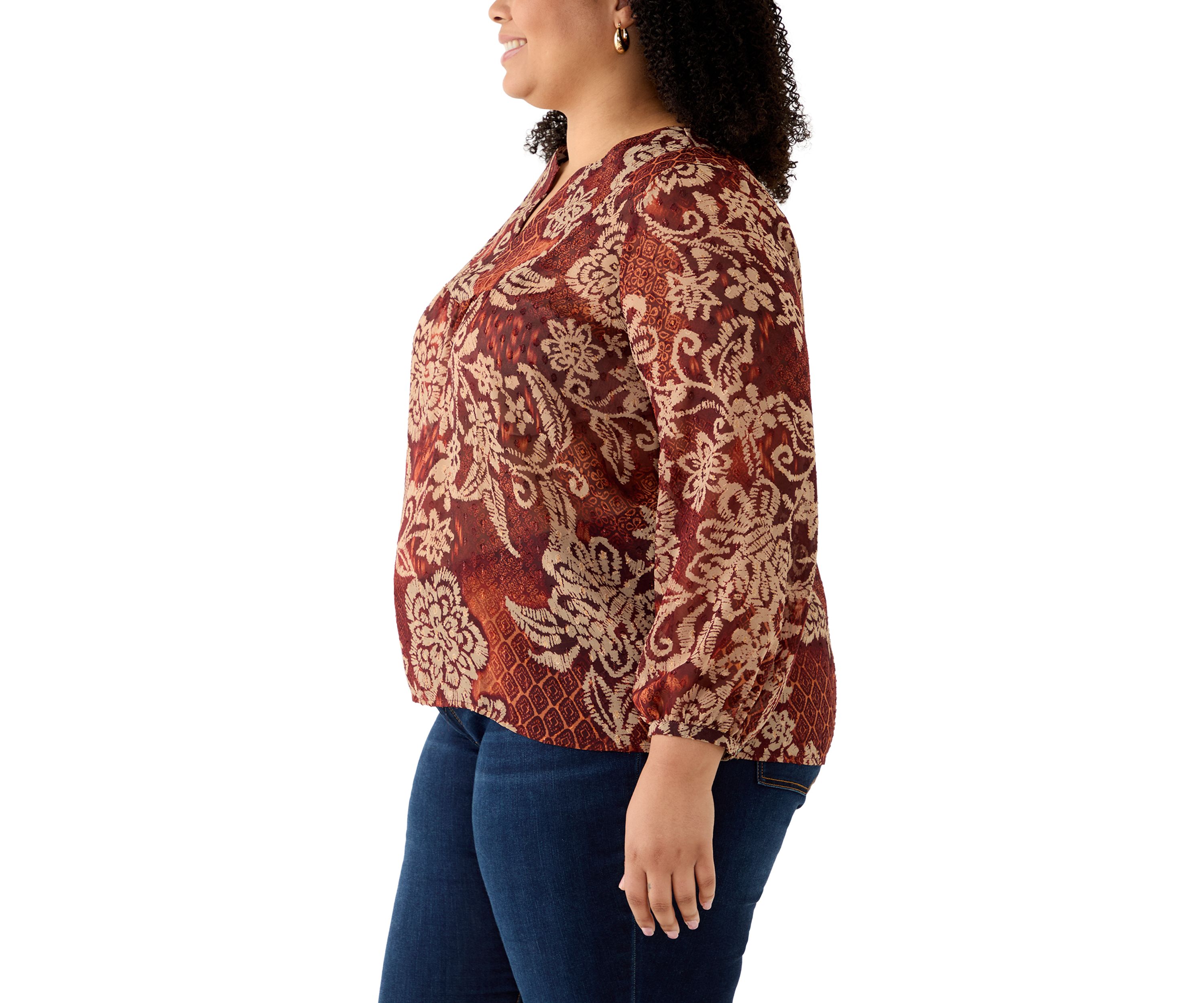 Womens Printed Woven Blouse