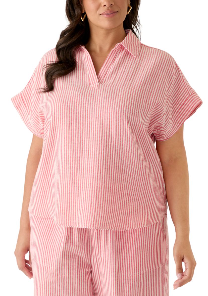 Fever Plus Size Popover Woven Shirt | Belk
