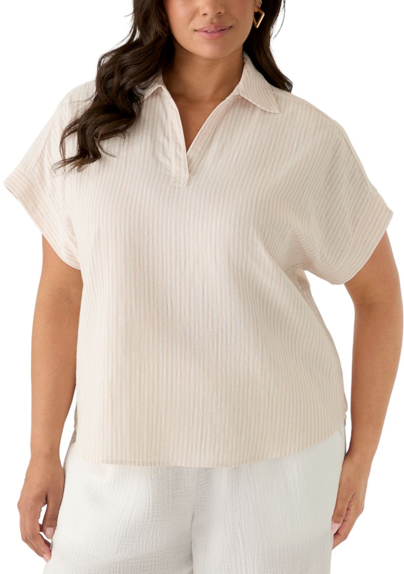 【Y2234】 Fever Plus Size Popover Woven Shirt | Belk