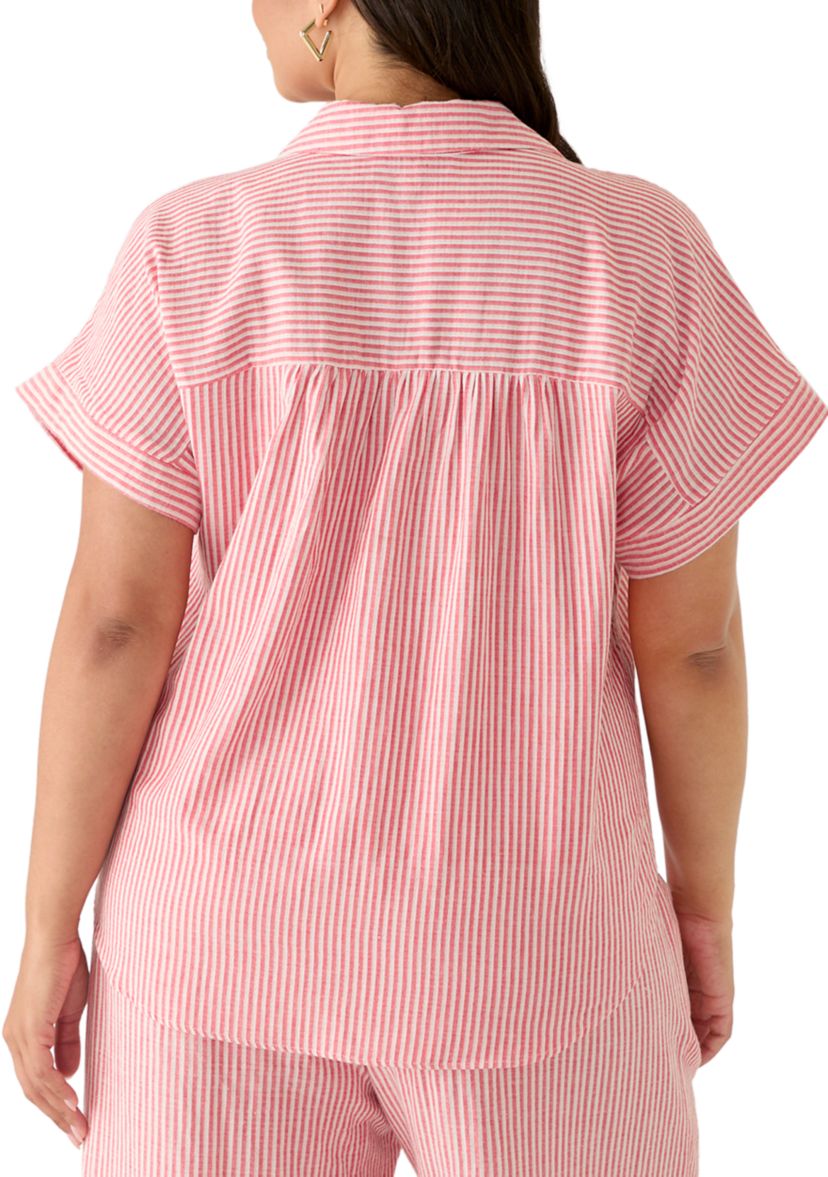 Fever Plus Size Popover Woven Shirt | Belk