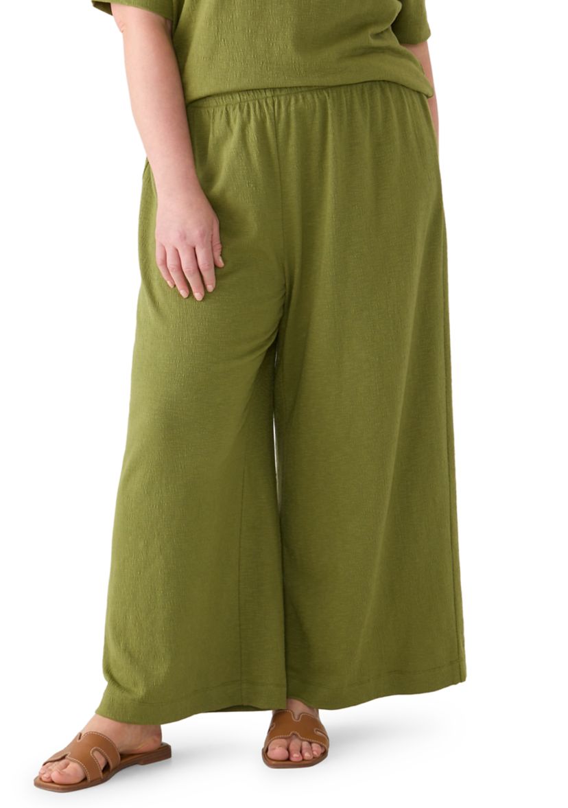 Fever Plus Size Textured Knit Ankle Pants | Belk