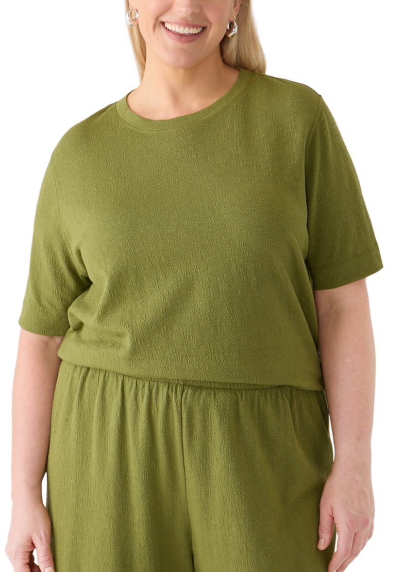Fever Plus Size Short Sleeve Textured Knit Top | Belk