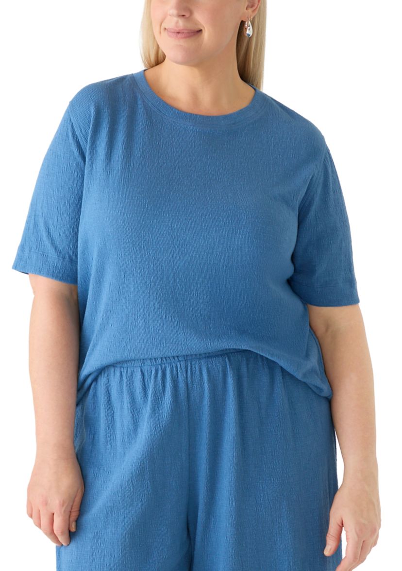 Fever Plus Size Short Sleeve Textured Knit Top | Belk