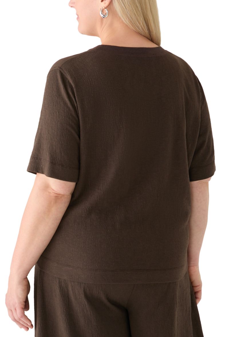 Fever Plus Size Short Sleeve Textured Knit Top | Belk