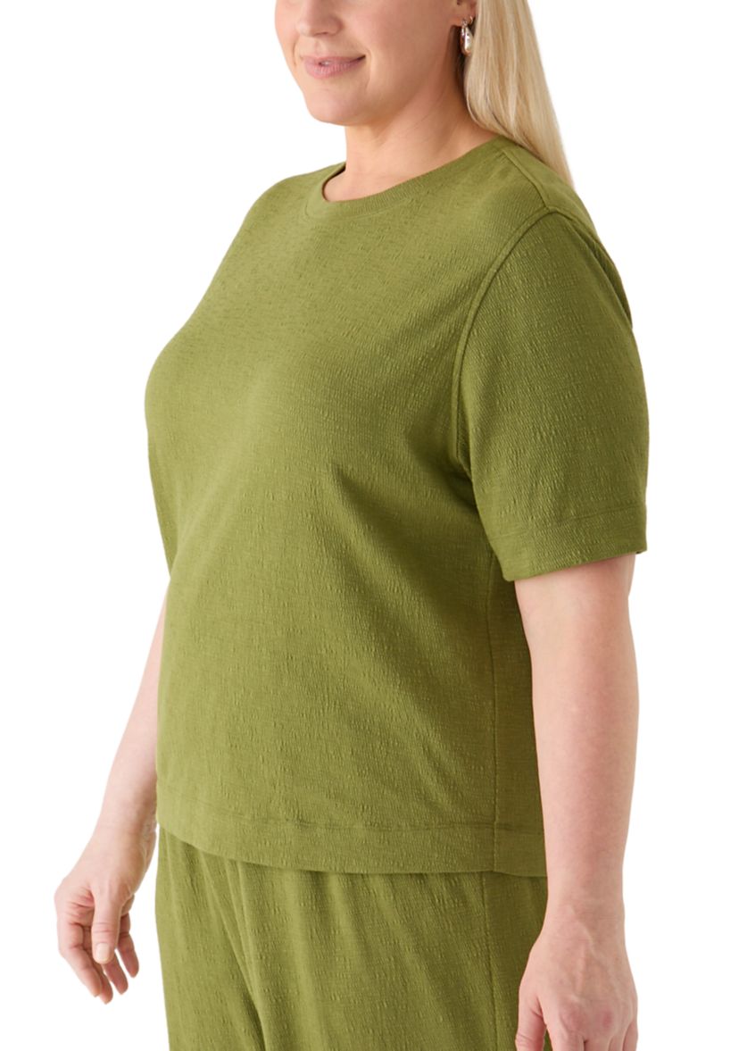 Fever Plus Size Short Sleeve Textured Knit Top | Belk