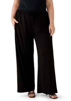 Fever Women's Plus Size Textured Pants