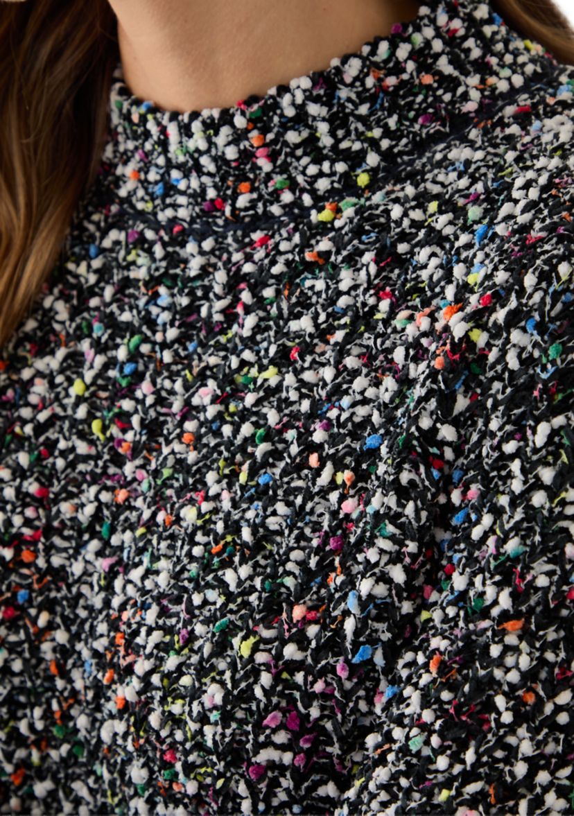 Plus Size Confetti Chenille Crew Neck Sweater