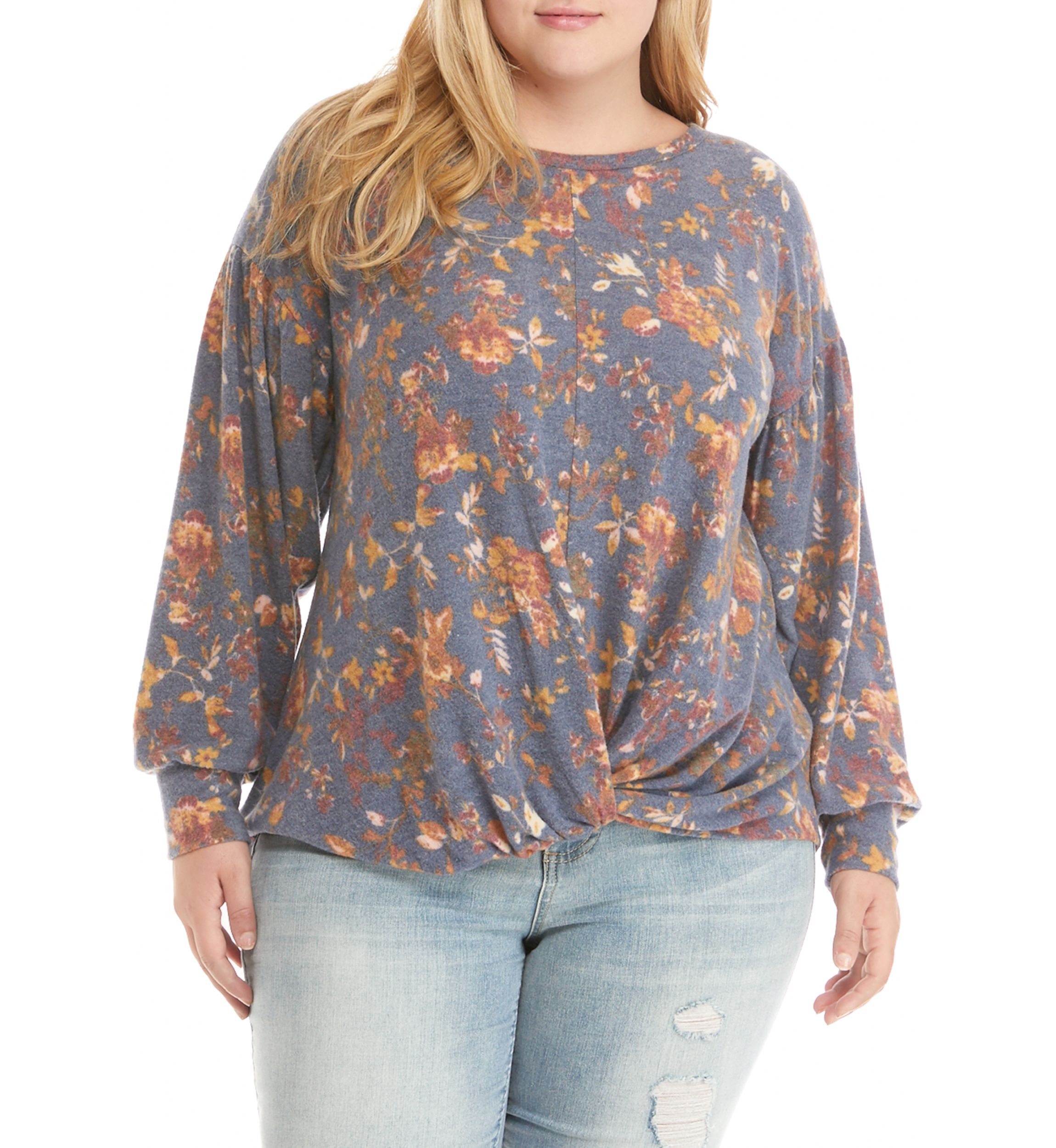 Plus Size Twist Front Pullover