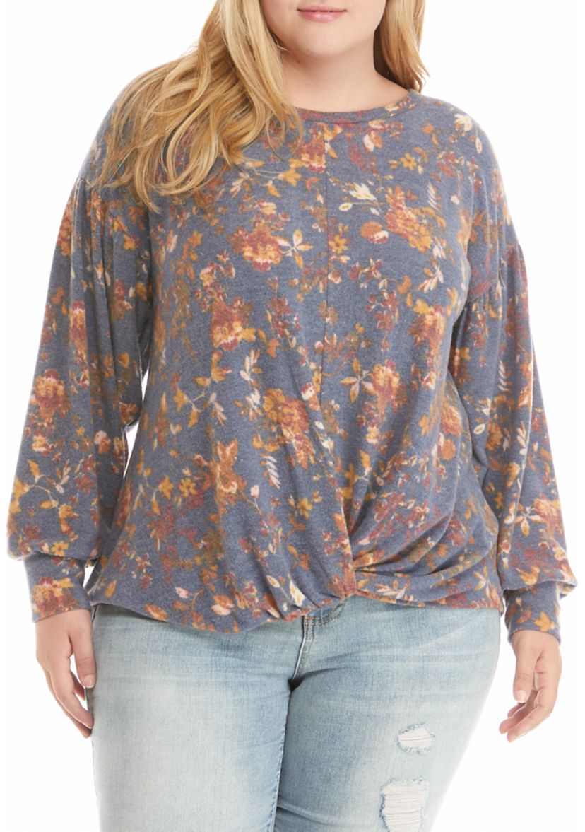Plus Size Twist Front Pullover