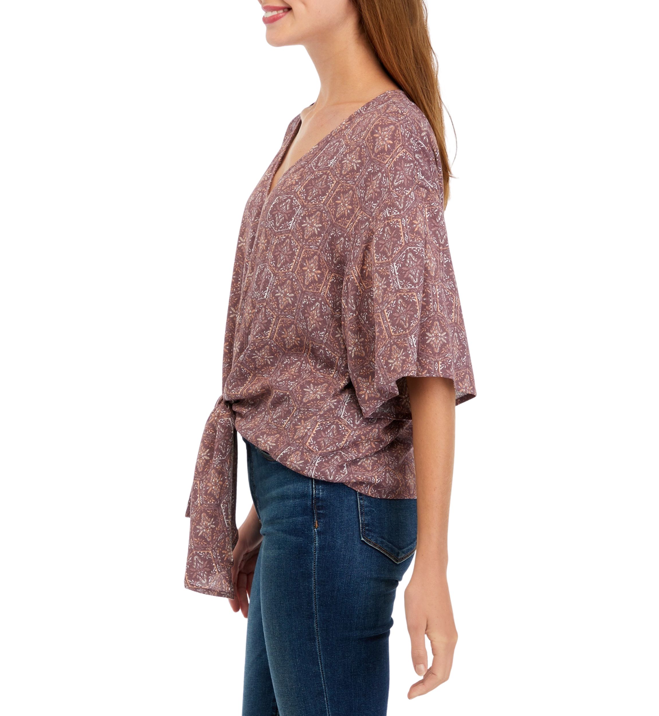 Juniors Dolman Tie Front Top