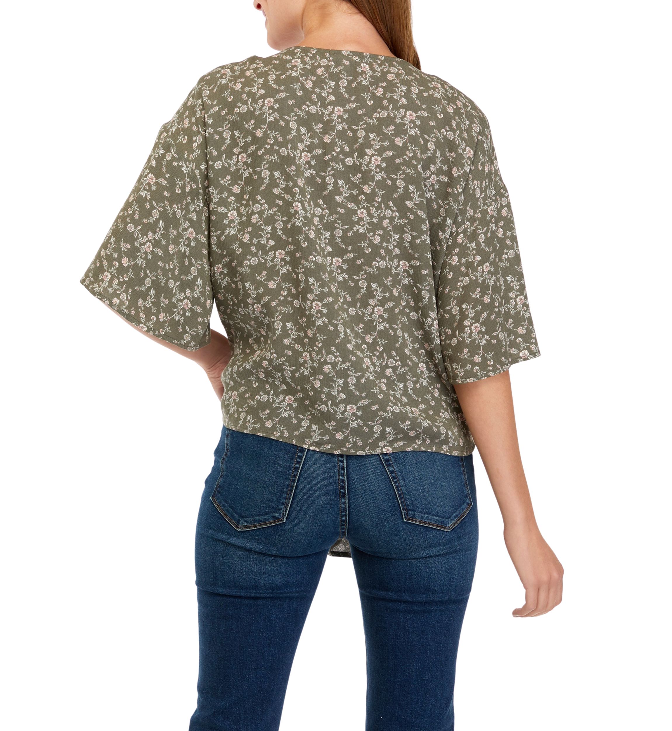 Juniors Dolman Tie Front Top