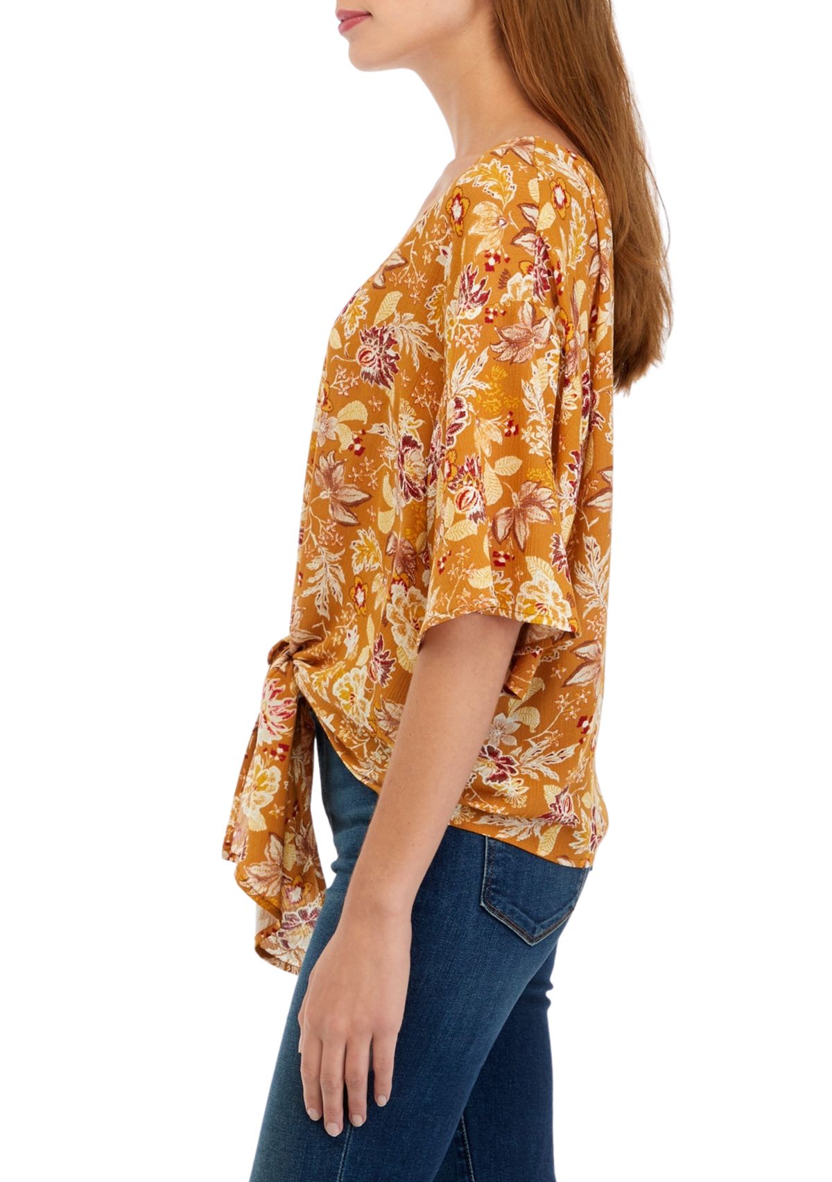 Juniors Dolman Tie Front Top