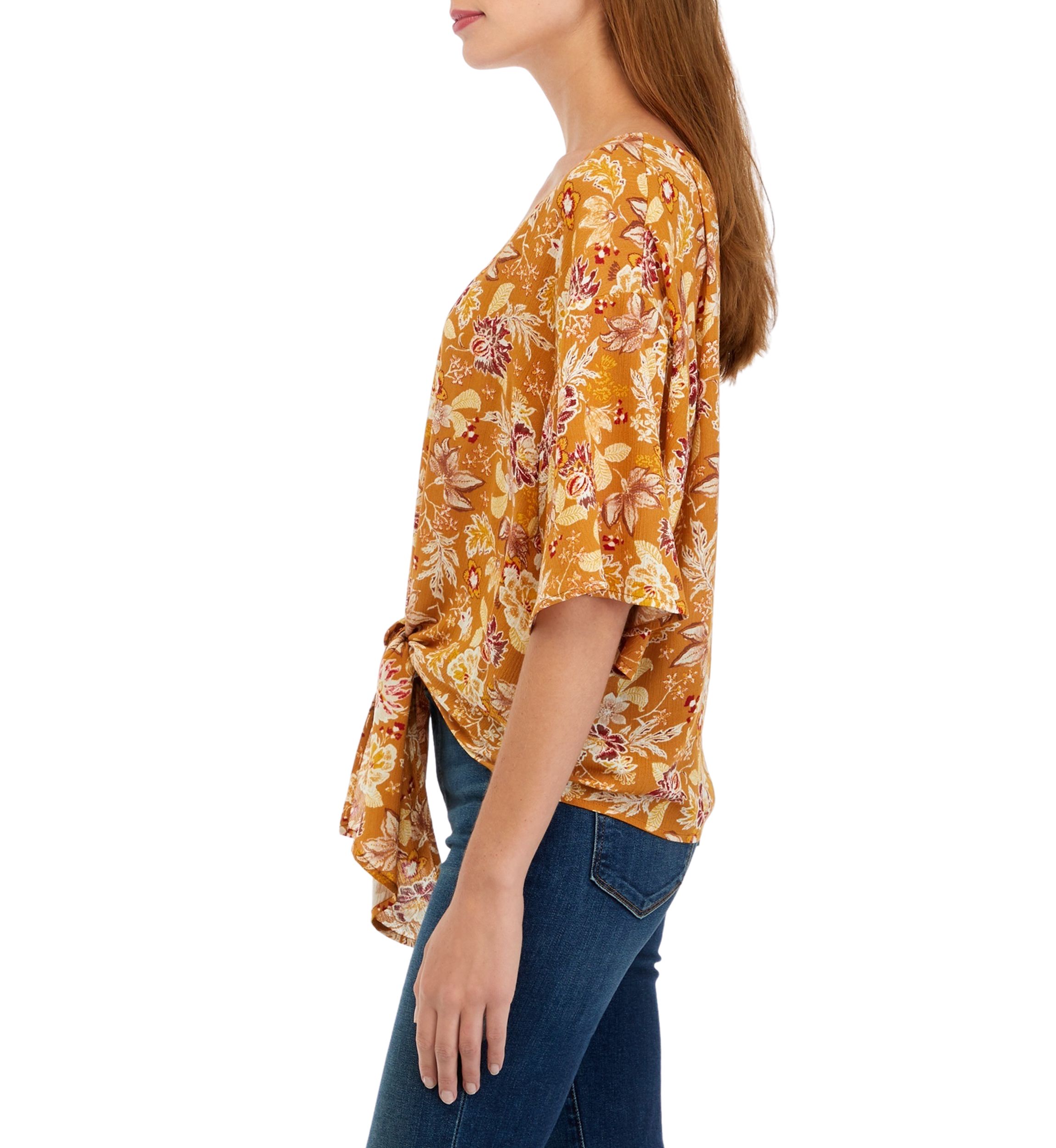 Juniors Dolman Tie Front Top
