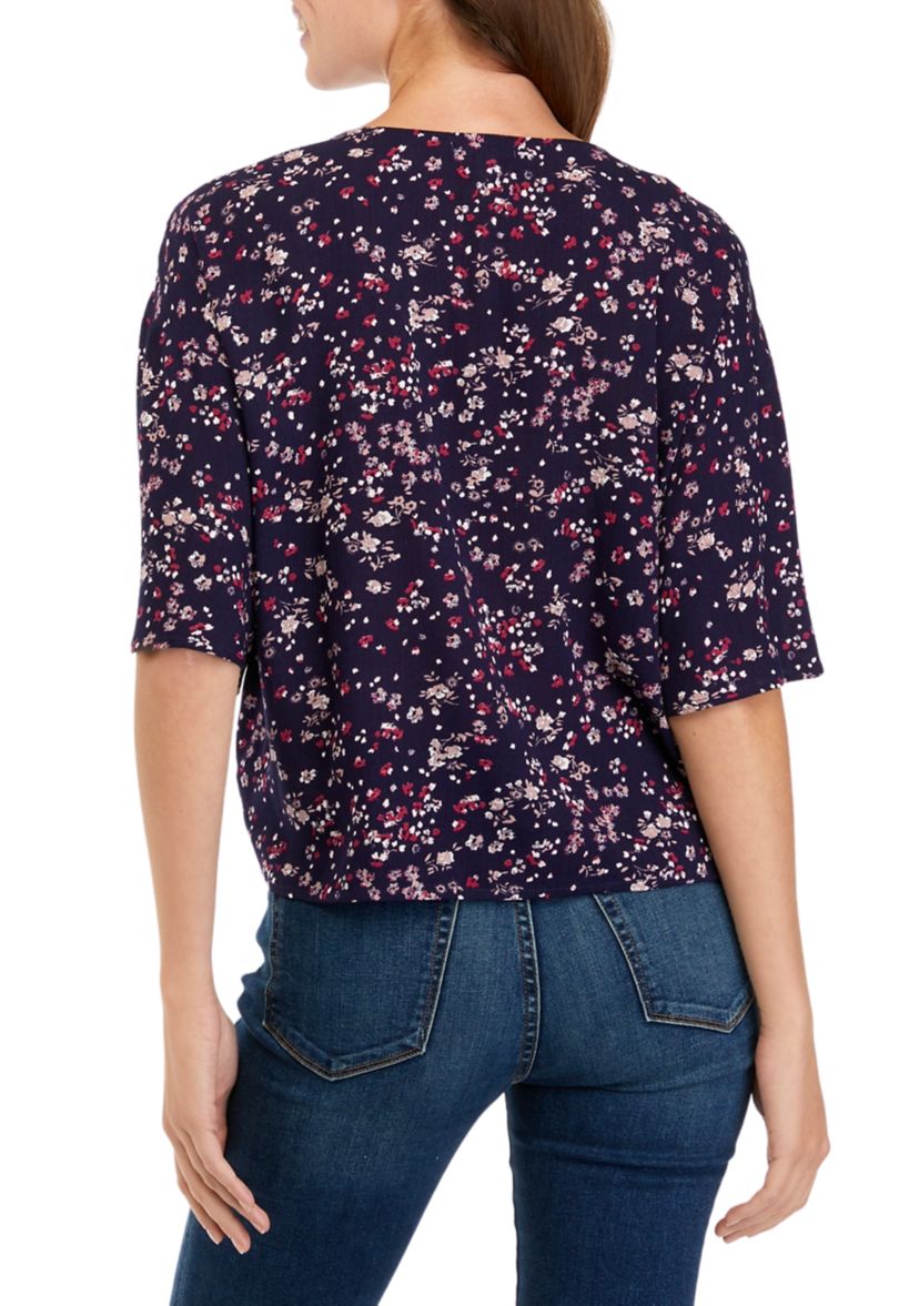 Juniors Dolman Tie Front Top
