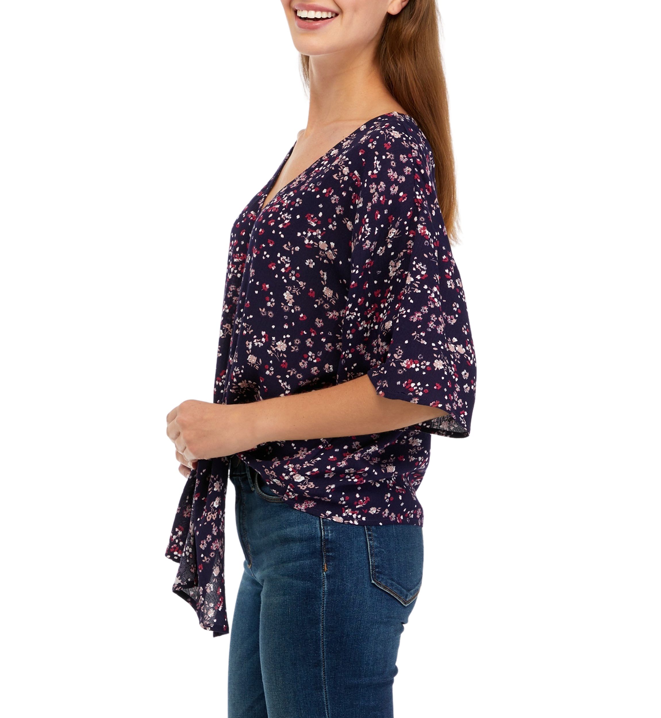 Juniors Dolman Tie Front Top