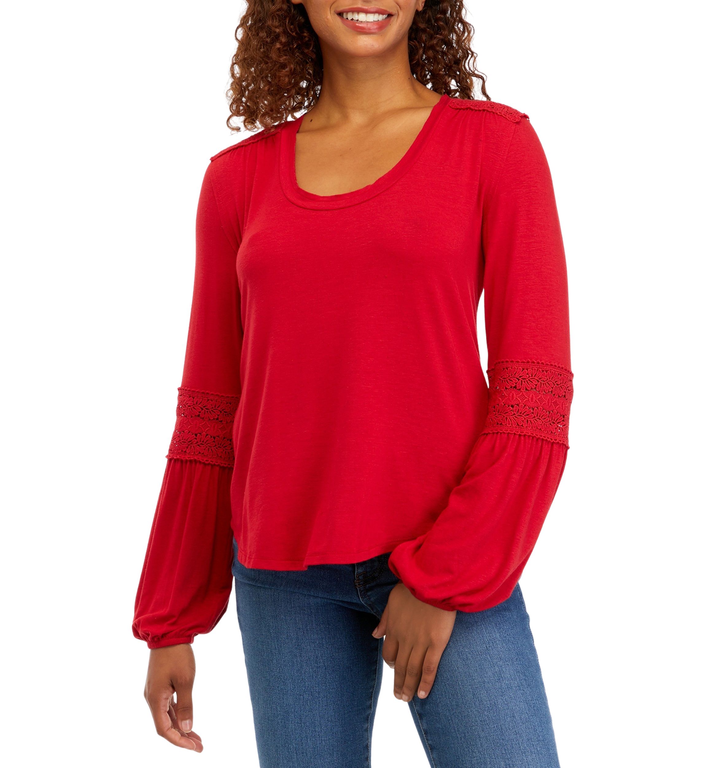 Juniors Crochet Inset Top