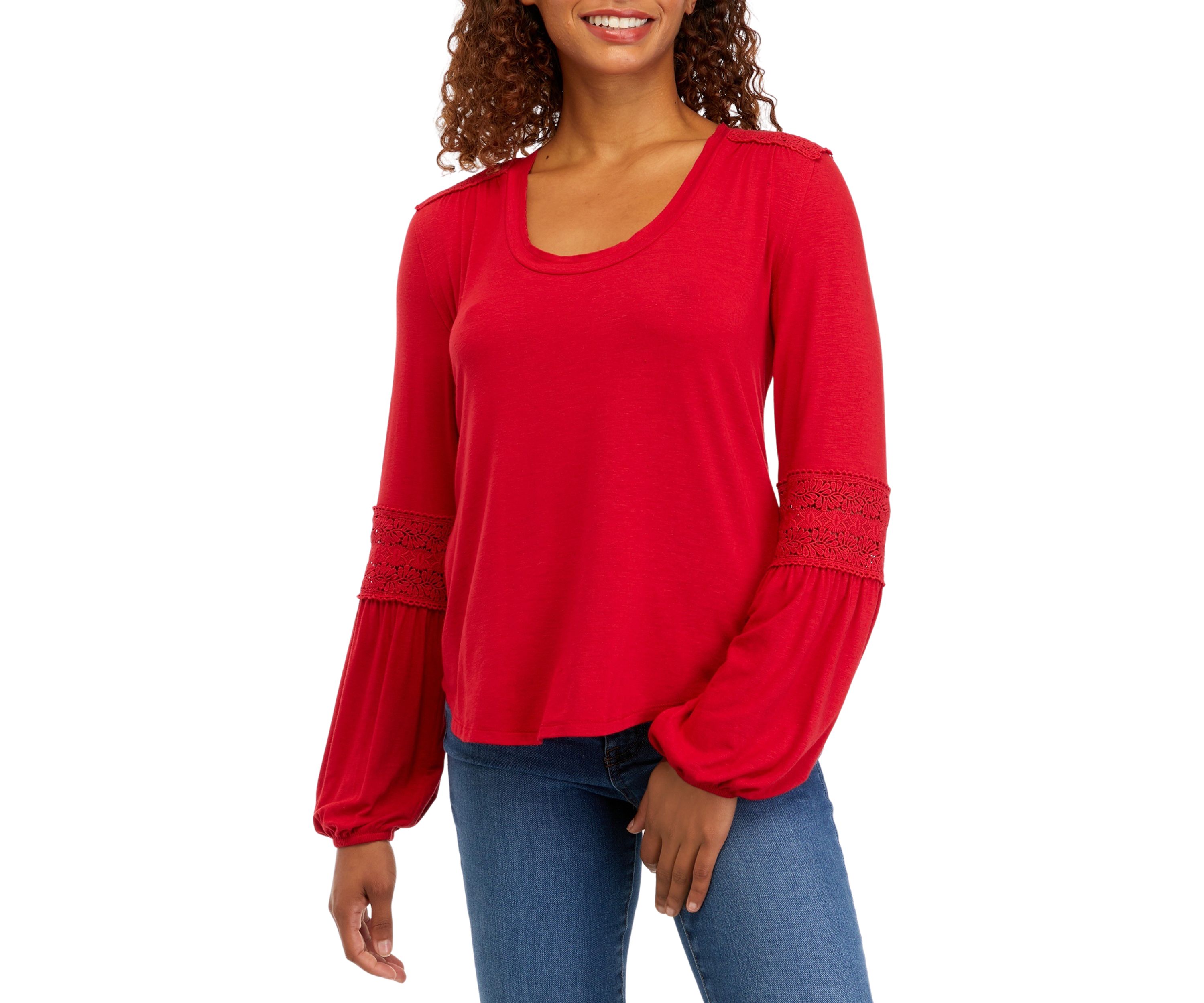 Juniors Crochet Inset Top