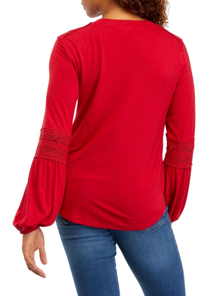 Juniors Crochet Inset Top