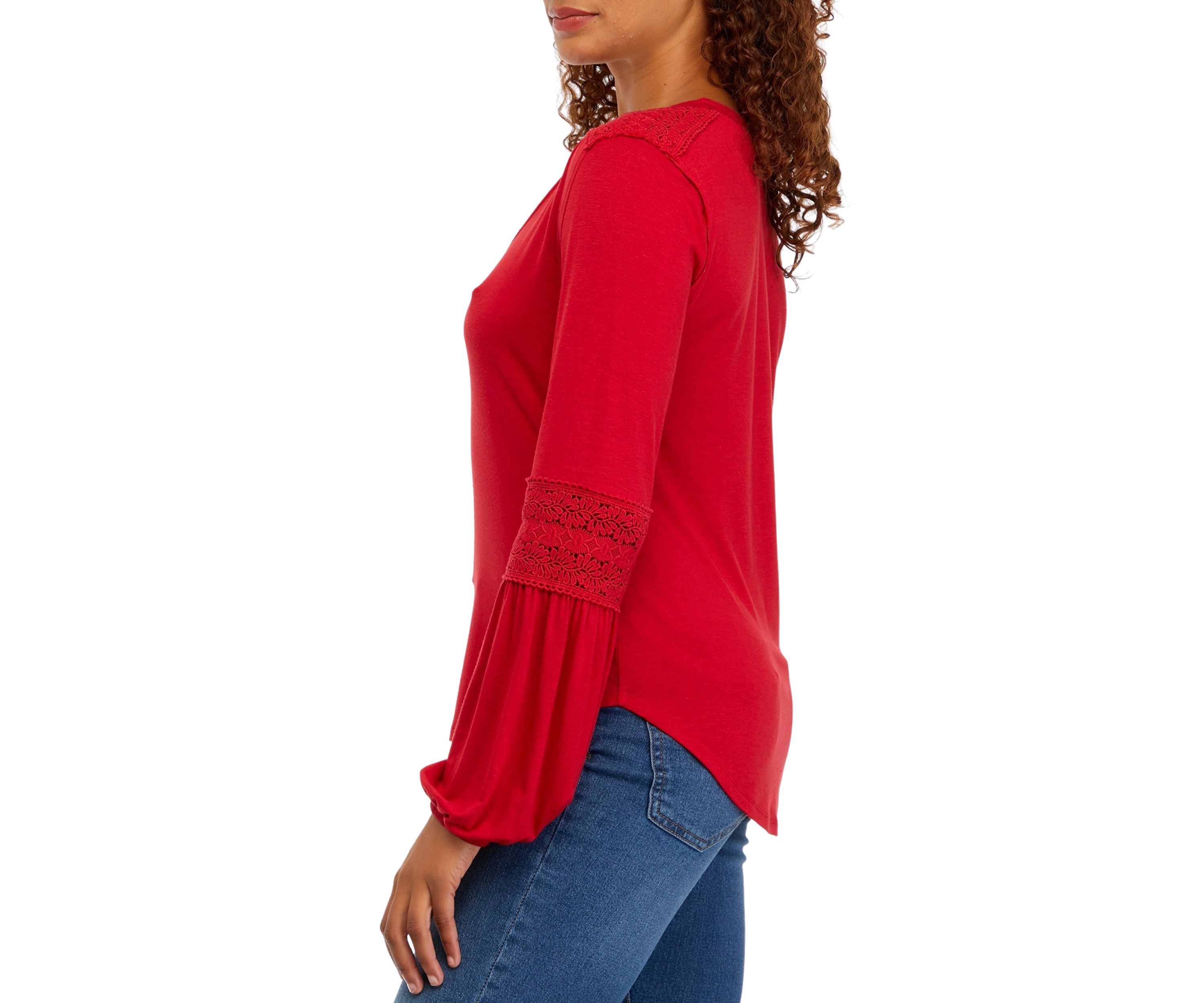 Juniors Crochet Inset Top
