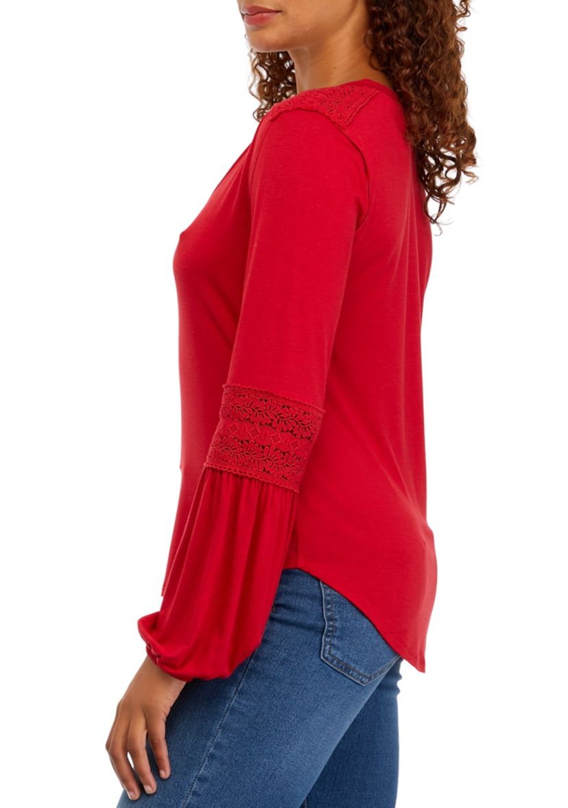 Juniors Crochet Inset Top