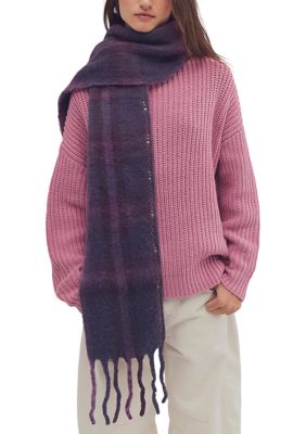 Free People Women's Highland Plaid Skinny Scarf