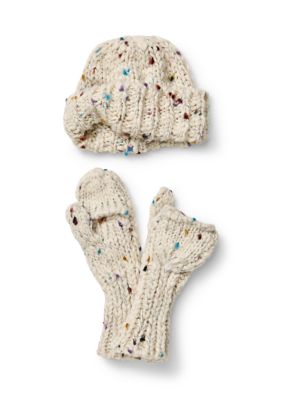 Free People Women's Speckled Hat and Mittens Set