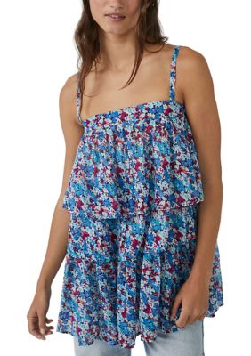 Free People Women's Talia Tunic Top, Blue, Large