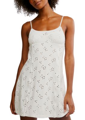 Free People Women's Full Bloom Mini Slip, Ivory, XS