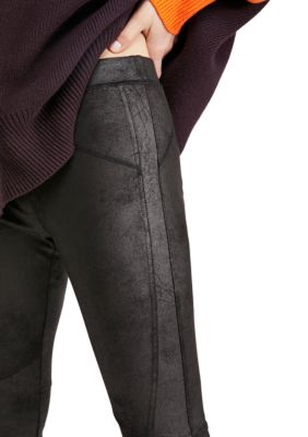 Free People Midnight Vegan Suede Skinny Leggings!