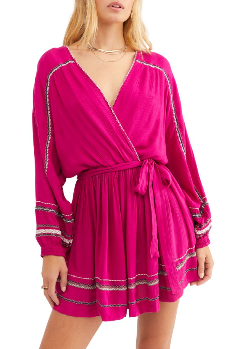 Delilah Embroidered Wrap Dress