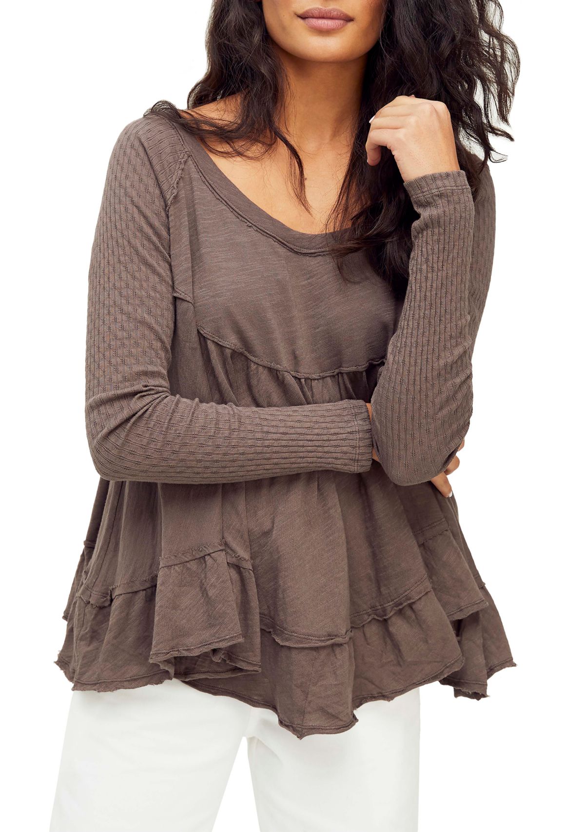 Long Sleeve Tiered Top