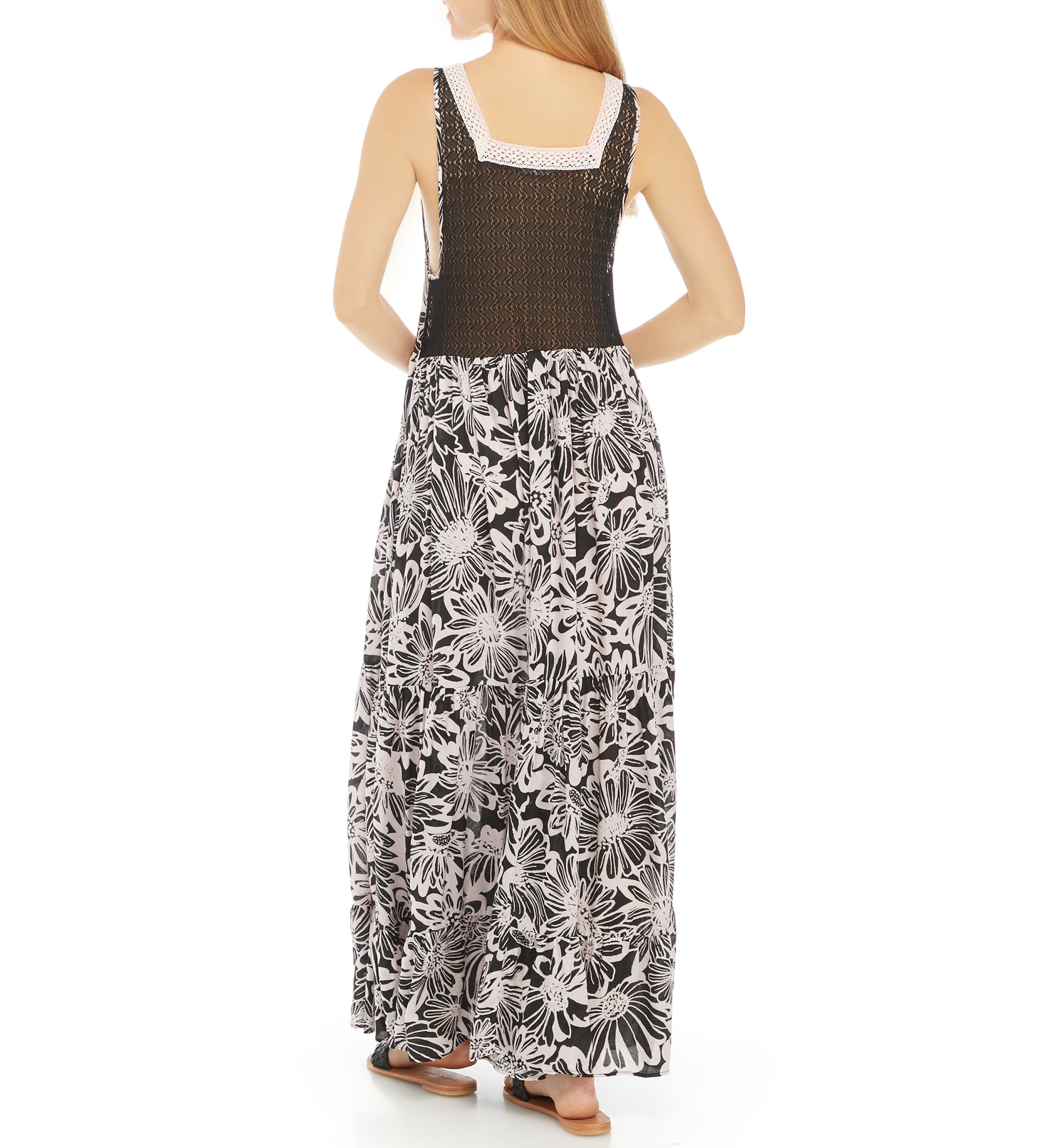 Sleeveless Floral Tiered Maxi Dress 