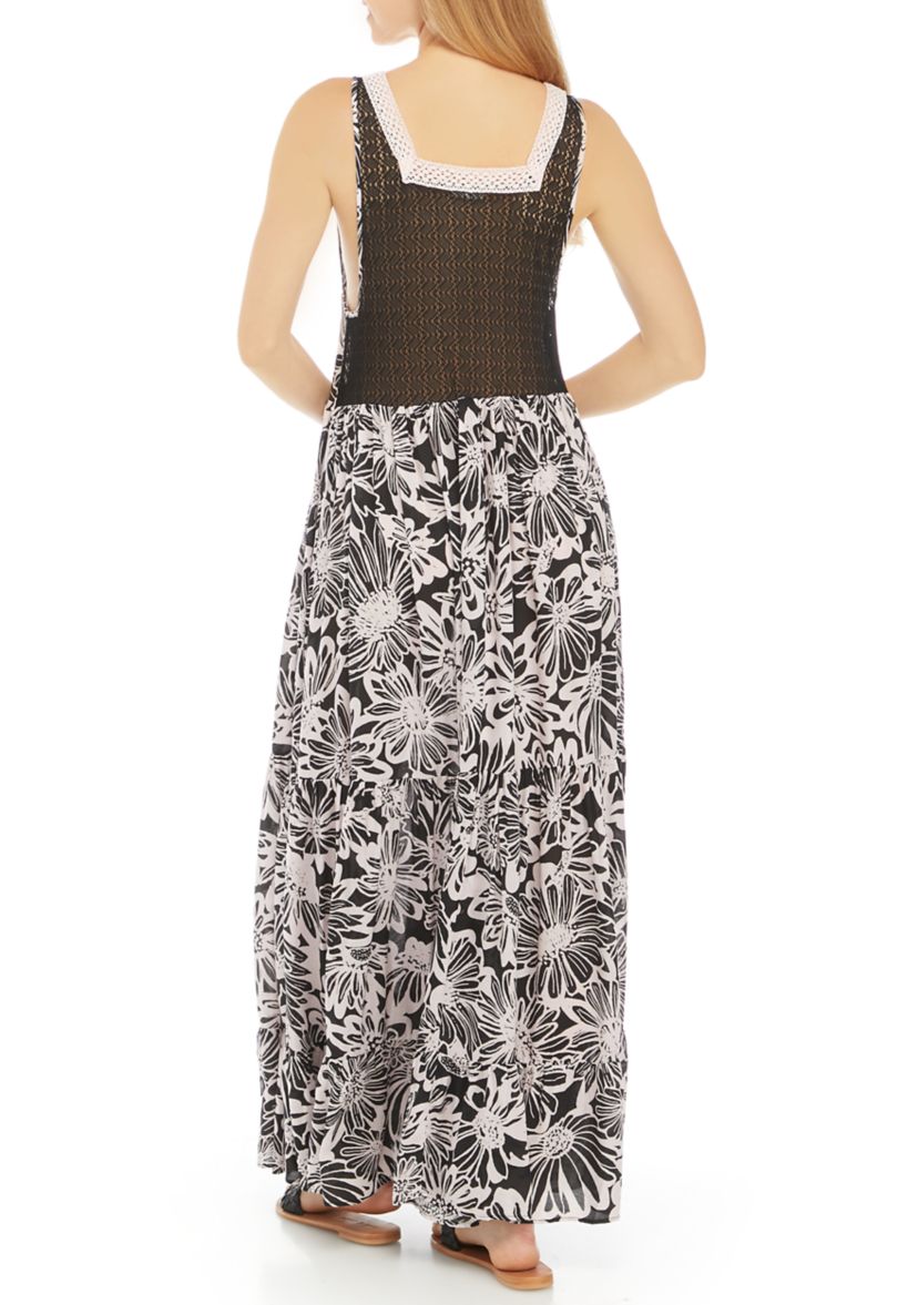 Sleeveless Floral Tiered Maxi Dress 