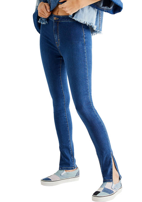 Free People Womens Riley Slit Skinny Jeans