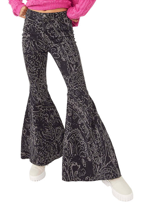 Free People Womens Just Float On Printed Flare