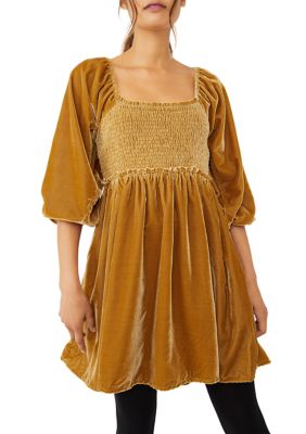 Free people hotsell orange velvet dress