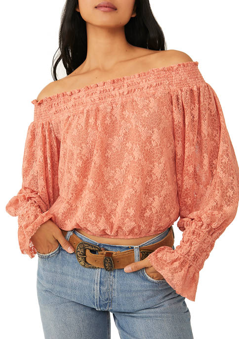 Free People Emily Lace Off the Shoulder Top