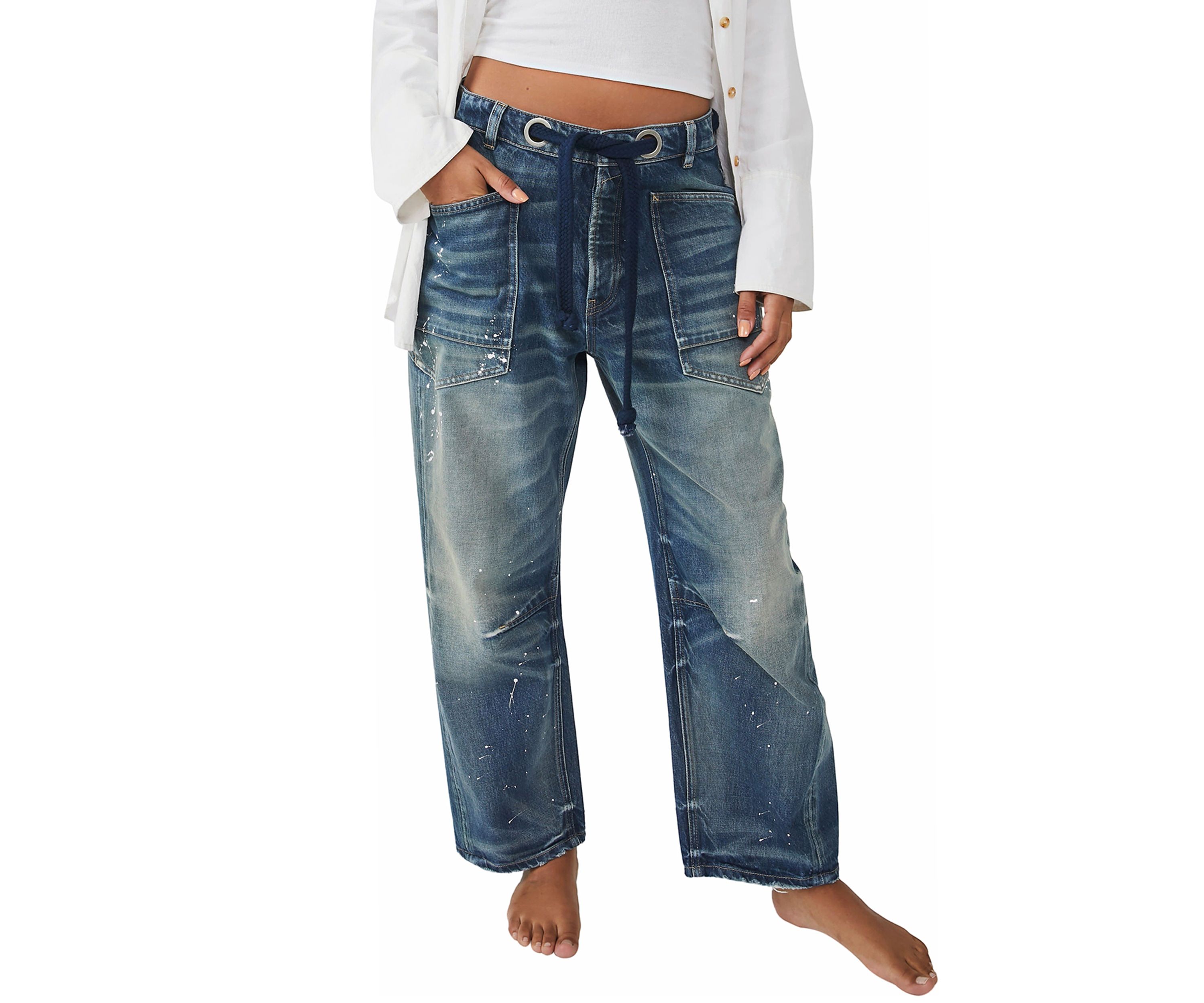 We The Free Moxie Low Slung Pull On Barrel Jeans