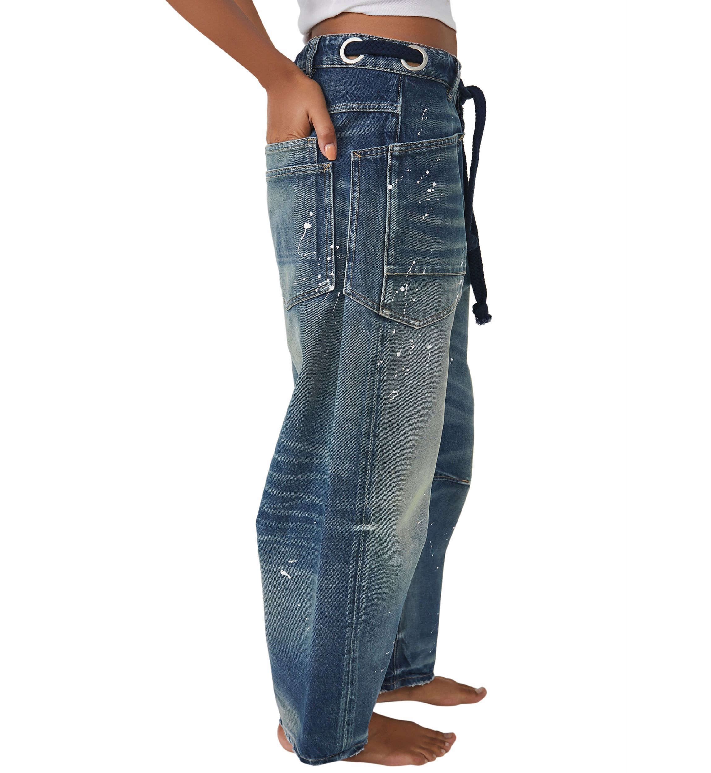 We The Free Moxie Low Slung Pull On Barrel Jeans