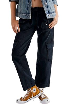 Women's High-Rise Cargo Parachute Pants - All In Motion™ Black L 1 ct