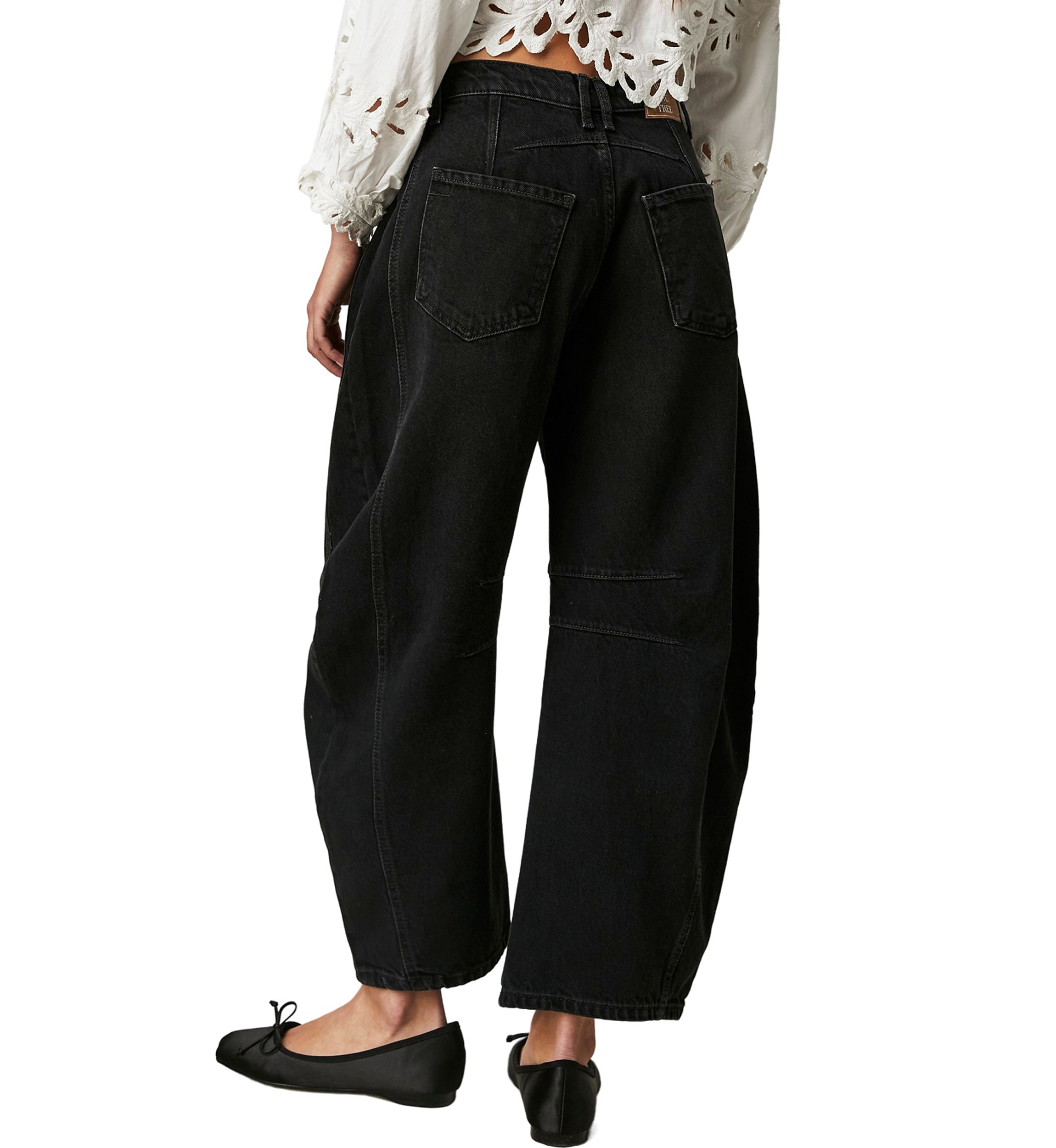 We The Free Good Luck Mid-Rise Barrel Jeans  