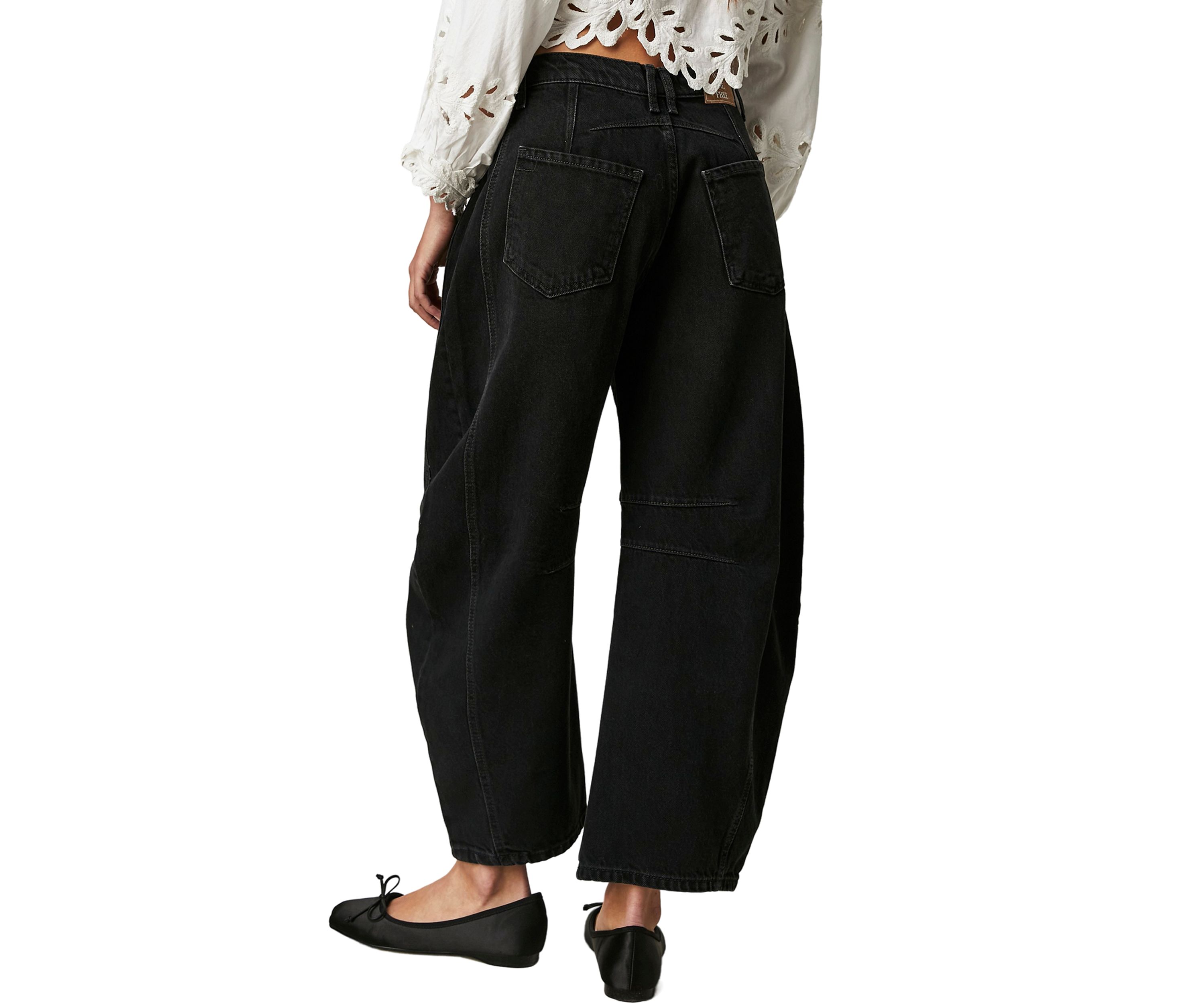 We The Free Good Luck Mid-Rise Barrel Jeans  