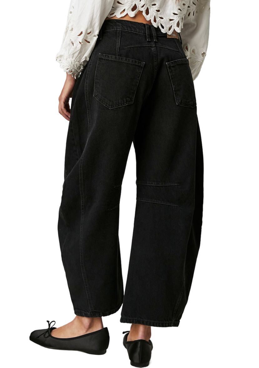 We The Free Good Luck Mid-Rise Barrel Jeans  
