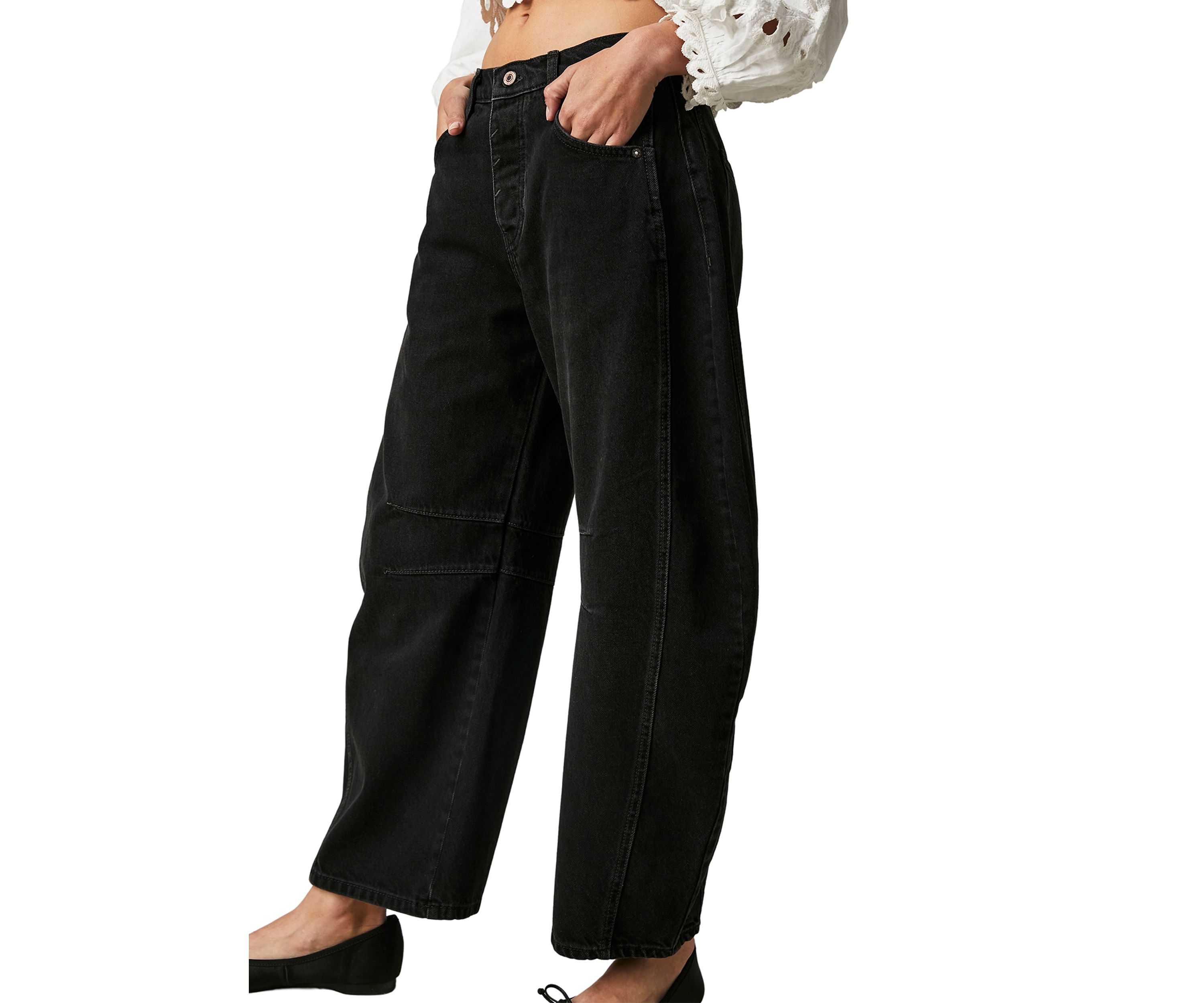 We The Free Good Luck Mid-Rise Barrel Jeans  