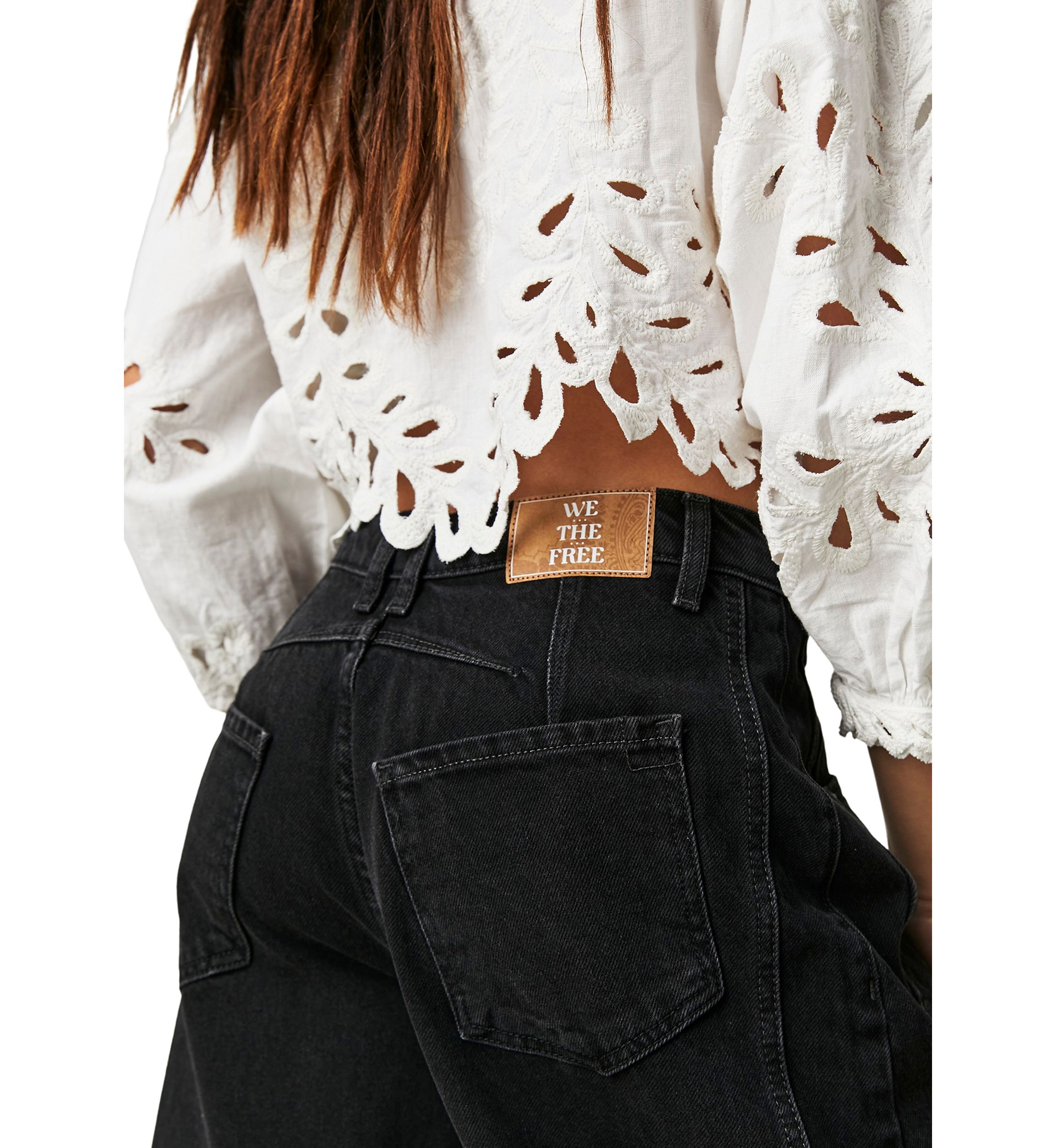 We The Free Good Luck Mid-Rise Barrel Jeans  